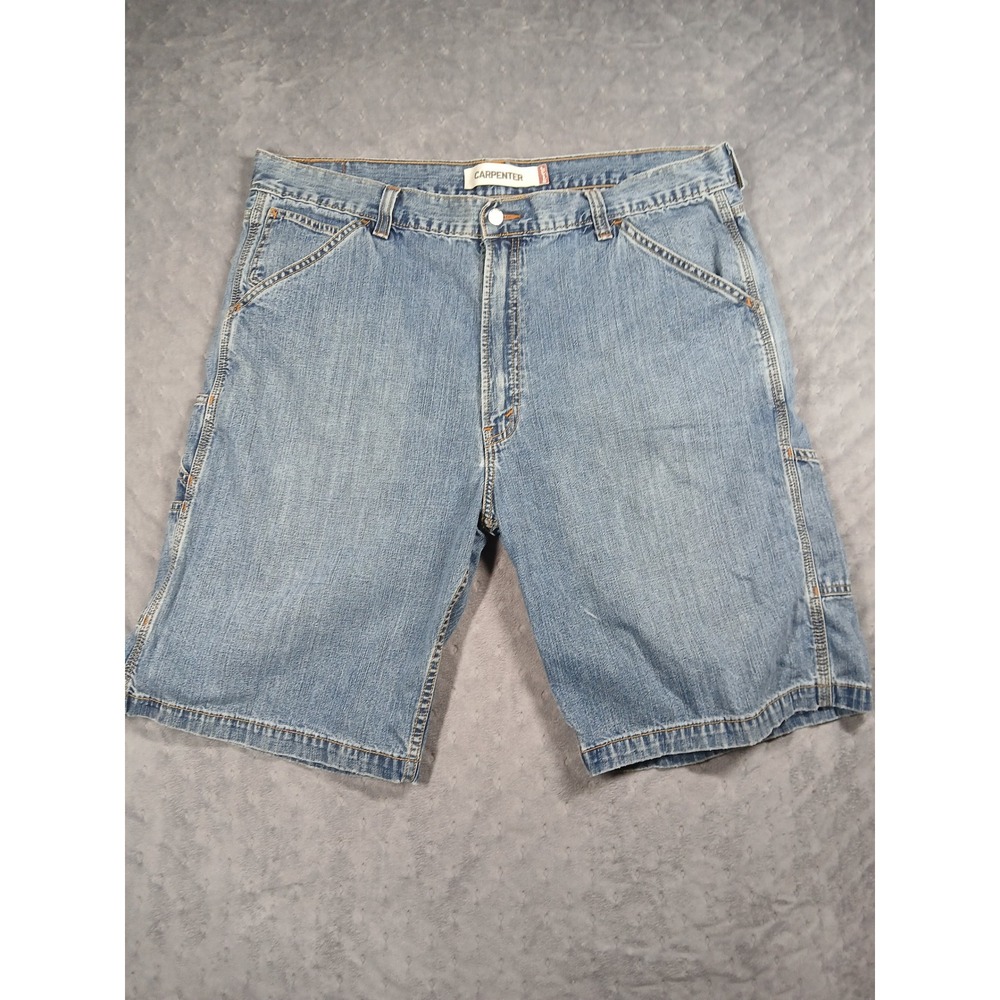 Vintage Y2K Levis Carpenter Denim Shorts Mens W40 Light Wash Blue Cotton Utility